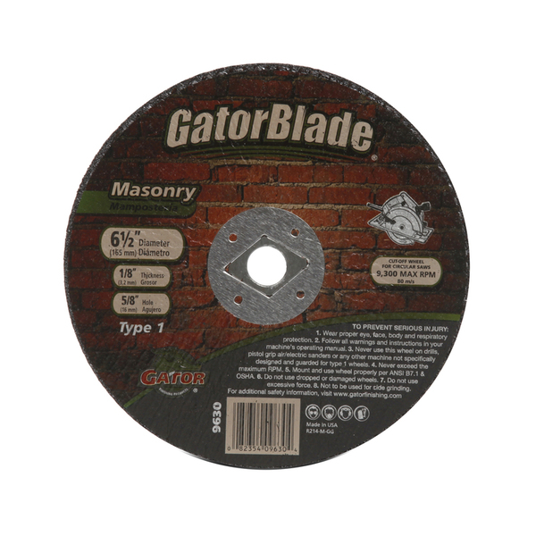 Gator Finishing MSNRY CUT WHL 6-1/2X5/8"" 9630